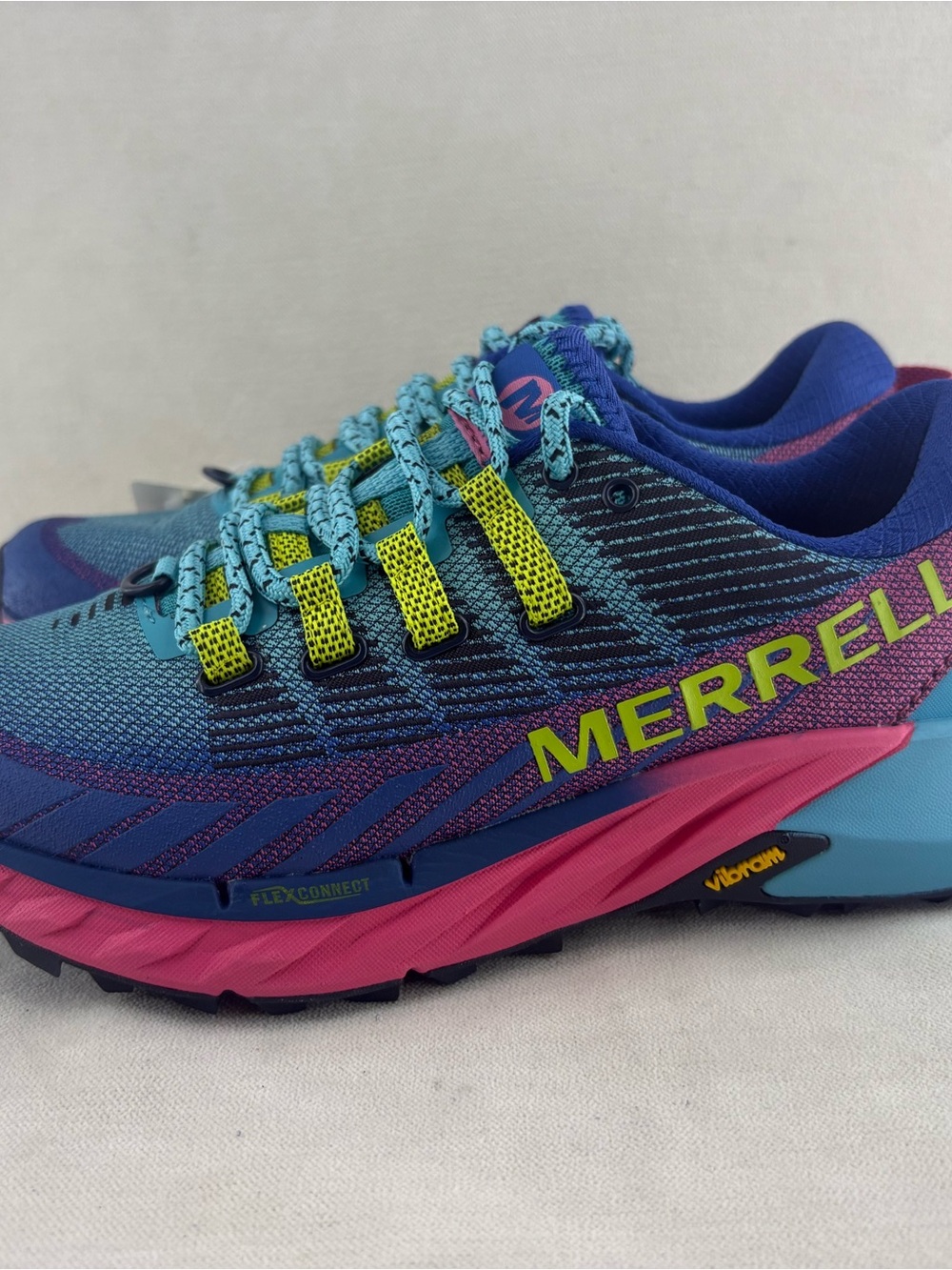 Merrell Women's Blue Purple Neon Yellow Trail Runners size 6M